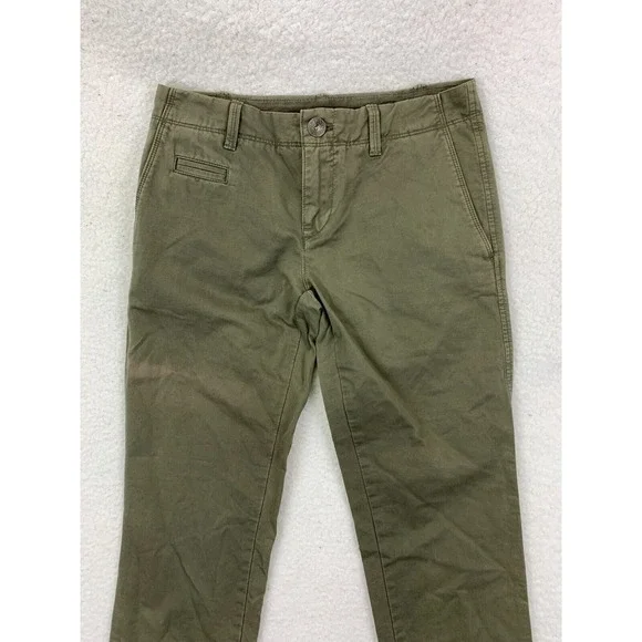 Banana Republic Women's Size 0 Olive Green Chino Pants 100% Cotton NWT - Picture 3 of 12